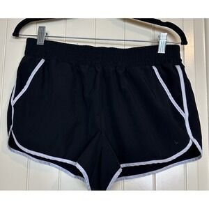FOREVER 21 black Activewear Gym workout shorts built in brief sz‎ L GUC